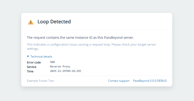 PassBeyond Loop Detected Error